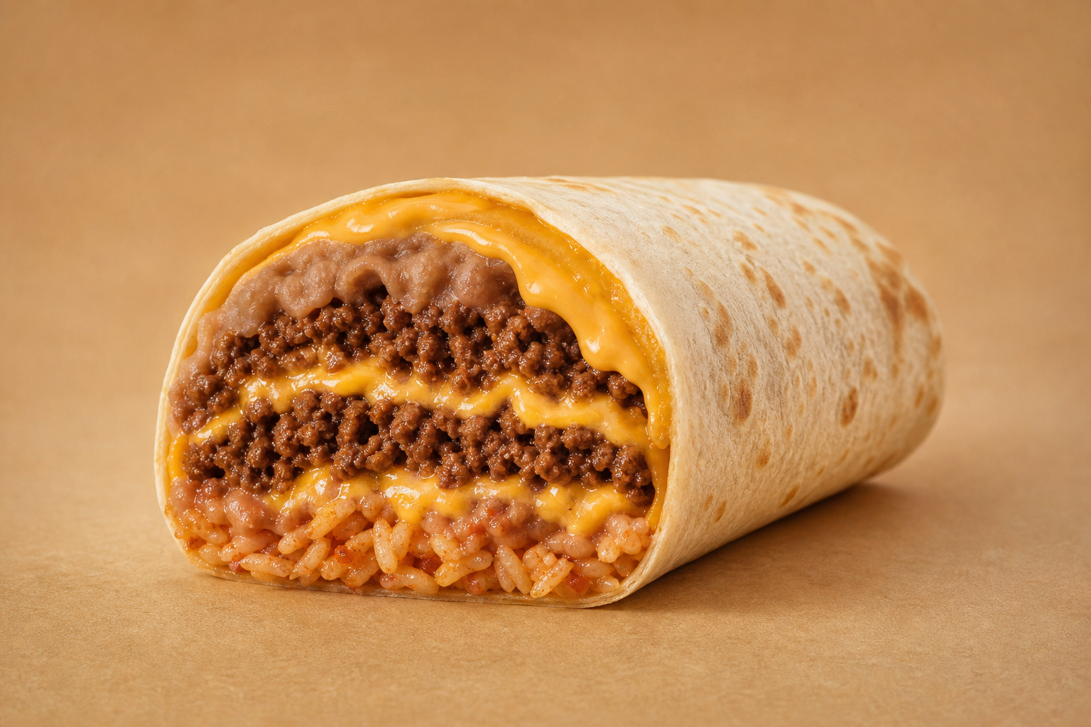 Cheesy Double Beef Burrito