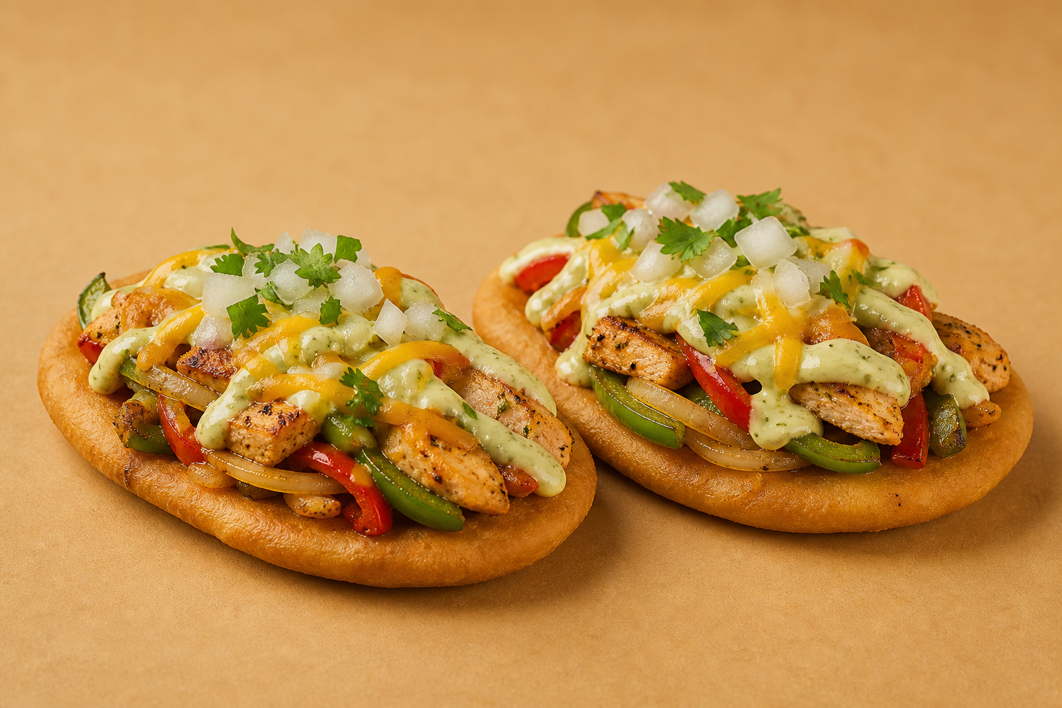Slow-Roasted Chicken Fajita Street Chalupas